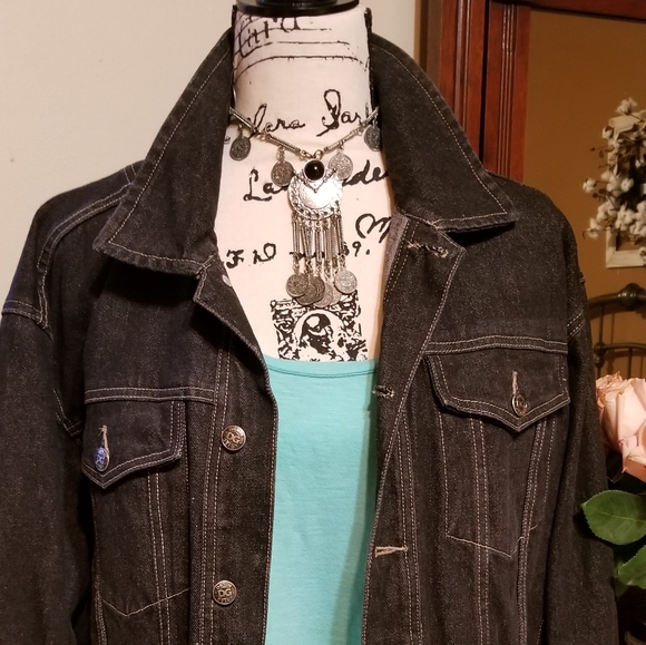 black denim jacket size 20